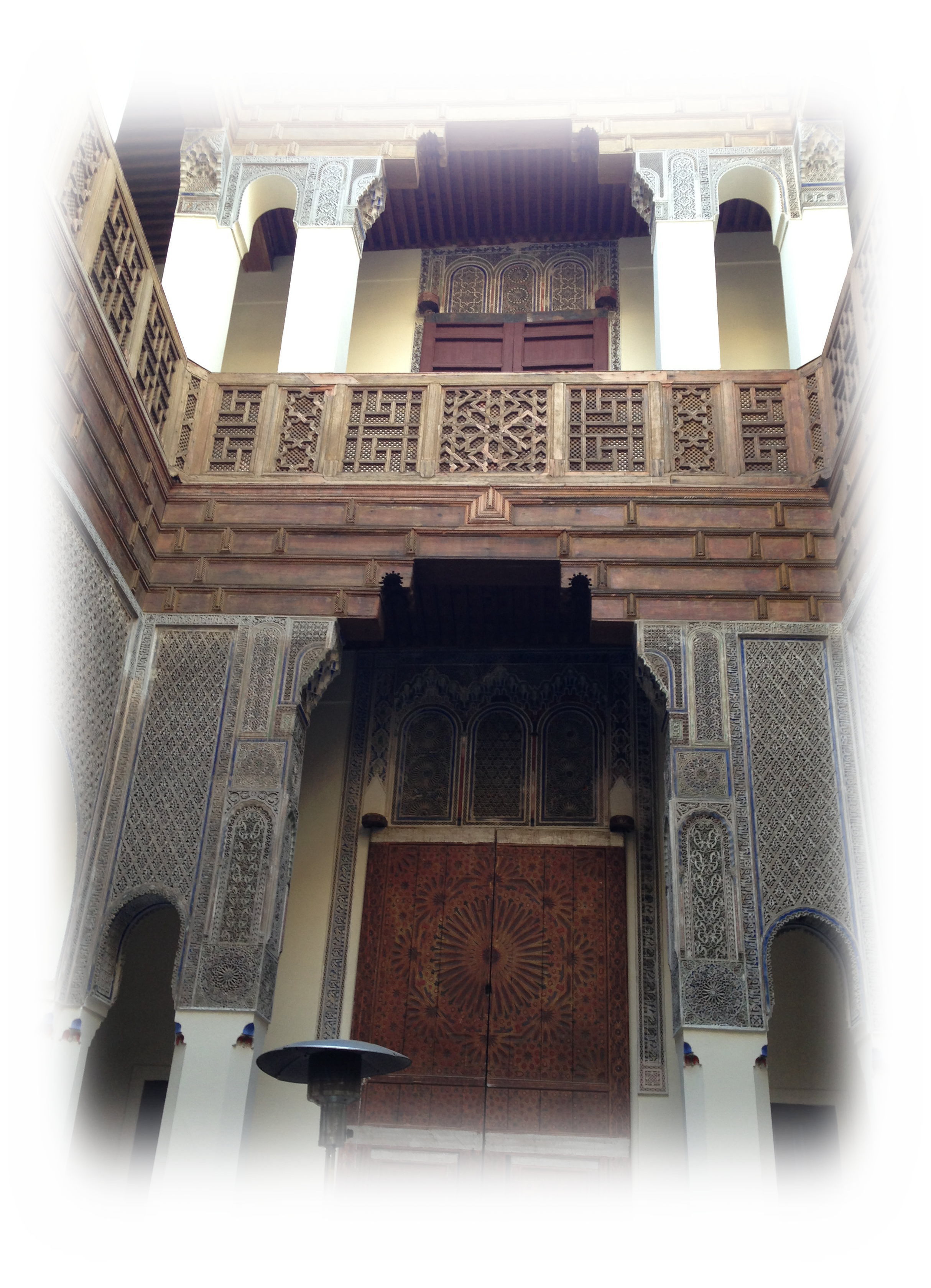 The hall of Dar Bensoda in the atrium to the second floor.