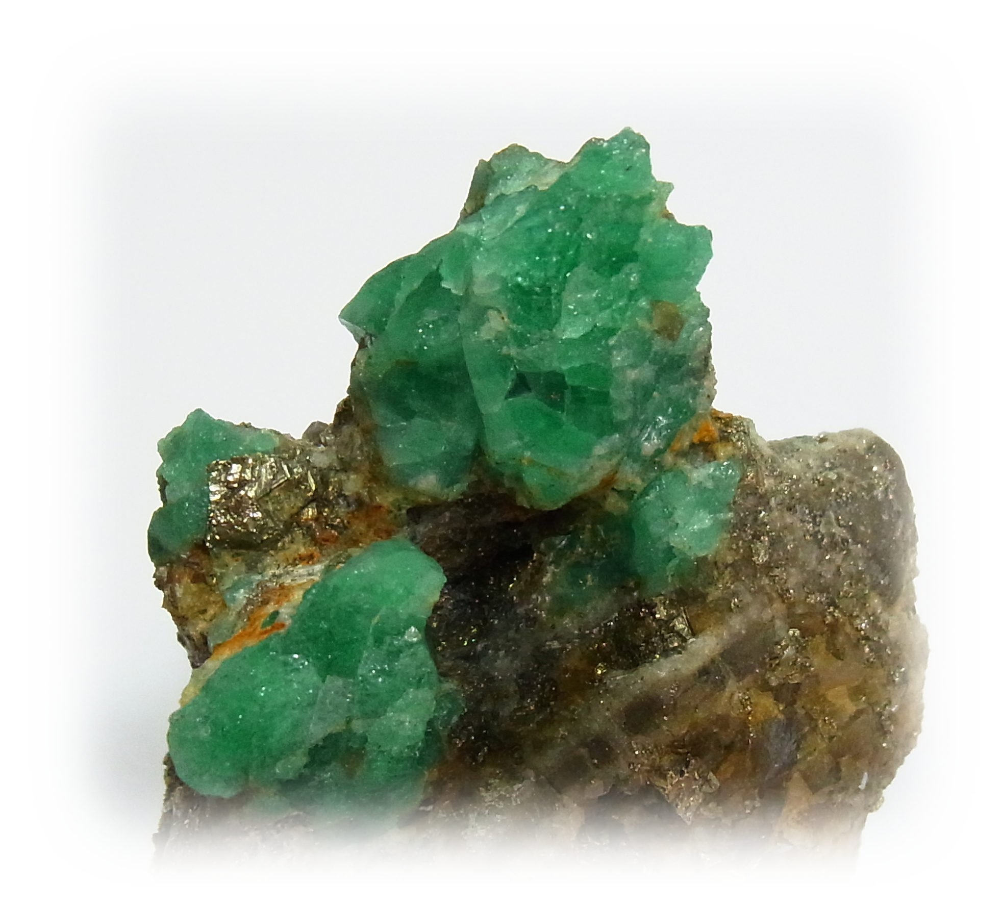 A host rock of Colombia containing emerald crystals