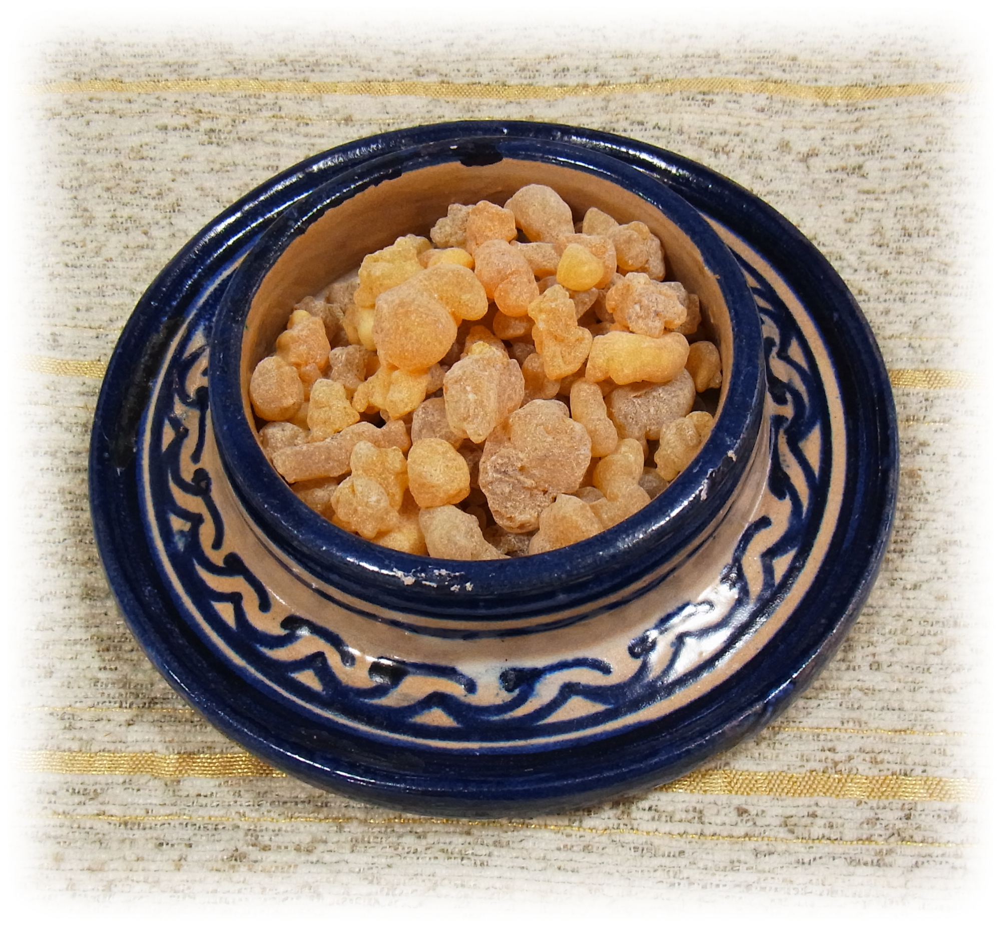 Frankincense and a ceramic incense burner hand made in Fes